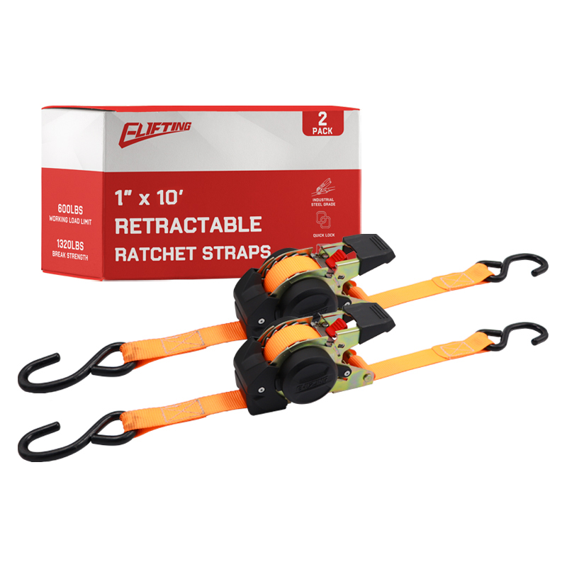 Elifting 1 "x 10" Sanglettes à cliquet automatiques rétractables (2 pack)